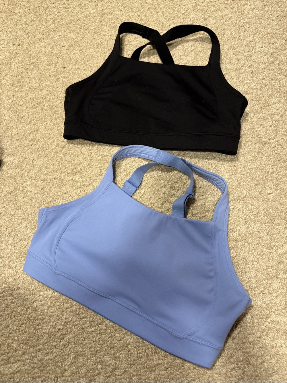 Old Navy Crisscross Sports Bras - Black & Light Blue